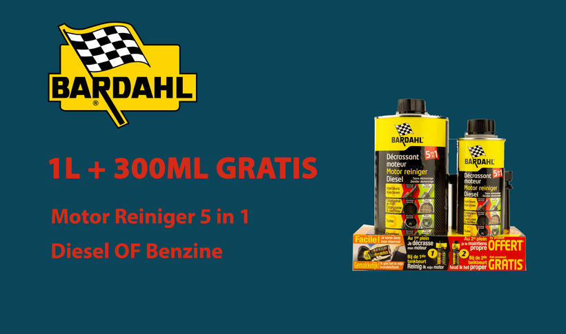 Bardahl Motor Reiniger 5 in 1 <p> 1L + 300ML GRATIS