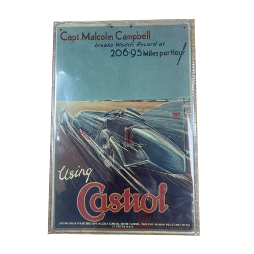 Castrol Emaille Plaat Capt. Malcom Campbell