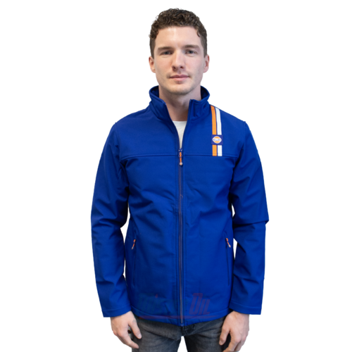 Gulf Softshell Blauw Logo + Streep Borst M