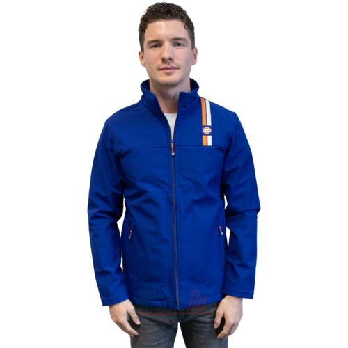 Gulf Softshell Blauw Logo + Streep Borst M - 2
