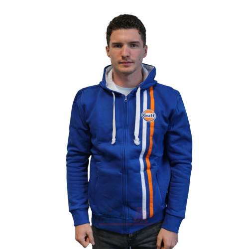 Gulf Sweatshirt Dik Blauw Logo Borst XXL